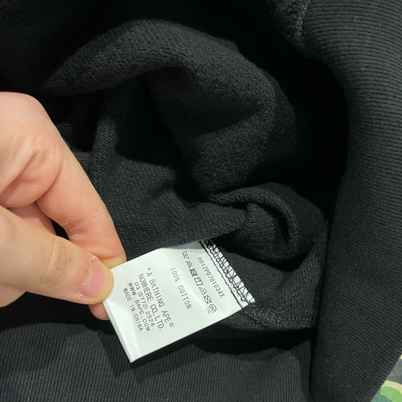 Bape A Bathing Ape Half Camo Half Black Hoodie - Picture 7 of 8